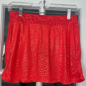 Coral activewear skirt / skirt with metallic gold specs